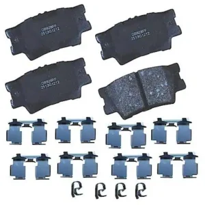 Carquest Premium Gold Rear Brake Pads: Ceramic, With Hardware, Long Life, Quiet, and Low Dust