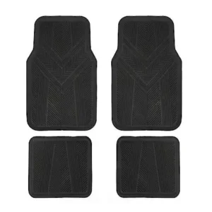 AutoCraft Car & SUV Floor Mat, Black Rubber, All-Season, Universal, 4 Piece