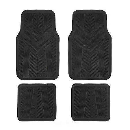 AutoCraft Car & SUV Floor Mat, Black Rubber, All-Season, Universal, 4 Piece