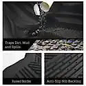 AutoCraft Car & SUV Floor Mat, Black Rubber, All-Season, Universal, 4 Piece - Image 2