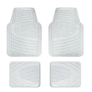 AutoCraft Car & SUV Floor Mat, Clear Rubber, Heavy-Duty/All-Season, Trim to Fit, 4 Piece