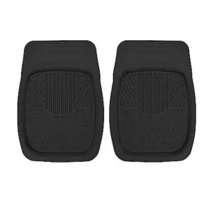 AutoCraft Car & SUV Front Tray Floor Mat, Black Rubber, Heavy-Duty/All-Season, Trim to Fit, 2 Piece