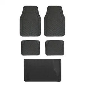 AutoCraft SUV Floor Mat, Black Rubber, Trim to Fit, 5 Piece, Cargo Mat Included
