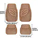 AutoCraft Car & SUV & Truck Floor Mat, Tan Rubber, Premium Heavy-Duty, Trim to Fit, 4 Piece