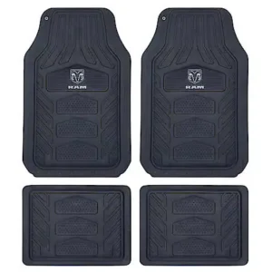 Plasticolor Dodge RAM Floor Mats: Black With White Logo, WeatherPro, Universal, 4 Pack
