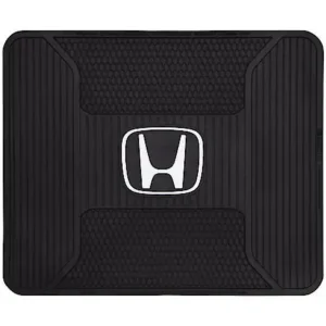 Plasticolor Honda Elite Utility Mat: Black with White Logo, Rubber, Durable, Universal, 1 Pack