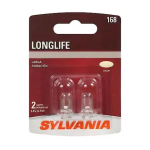 Sylvania 168 Long Life: Mini Bulb, Standard Performance, 2 Pack