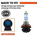 Sylvania H11 SilverStar Ultra: Halogen Headlight Bulb, Brightest Downroad and Whiter Light, 2 Pack - Image 3